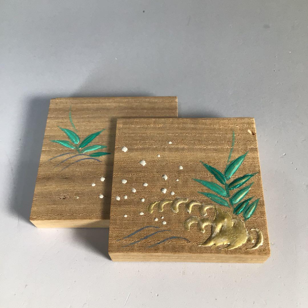 N972 香合 『道場宗廣作』『桐木地』『葦に水』『色紙重香合』 共