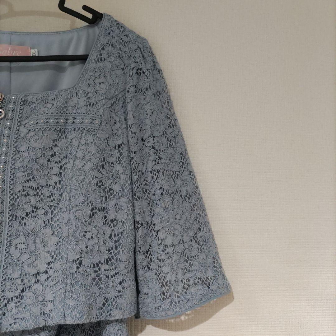 SOBRE ブルー フラワーレース セットアップ　2XＬ
