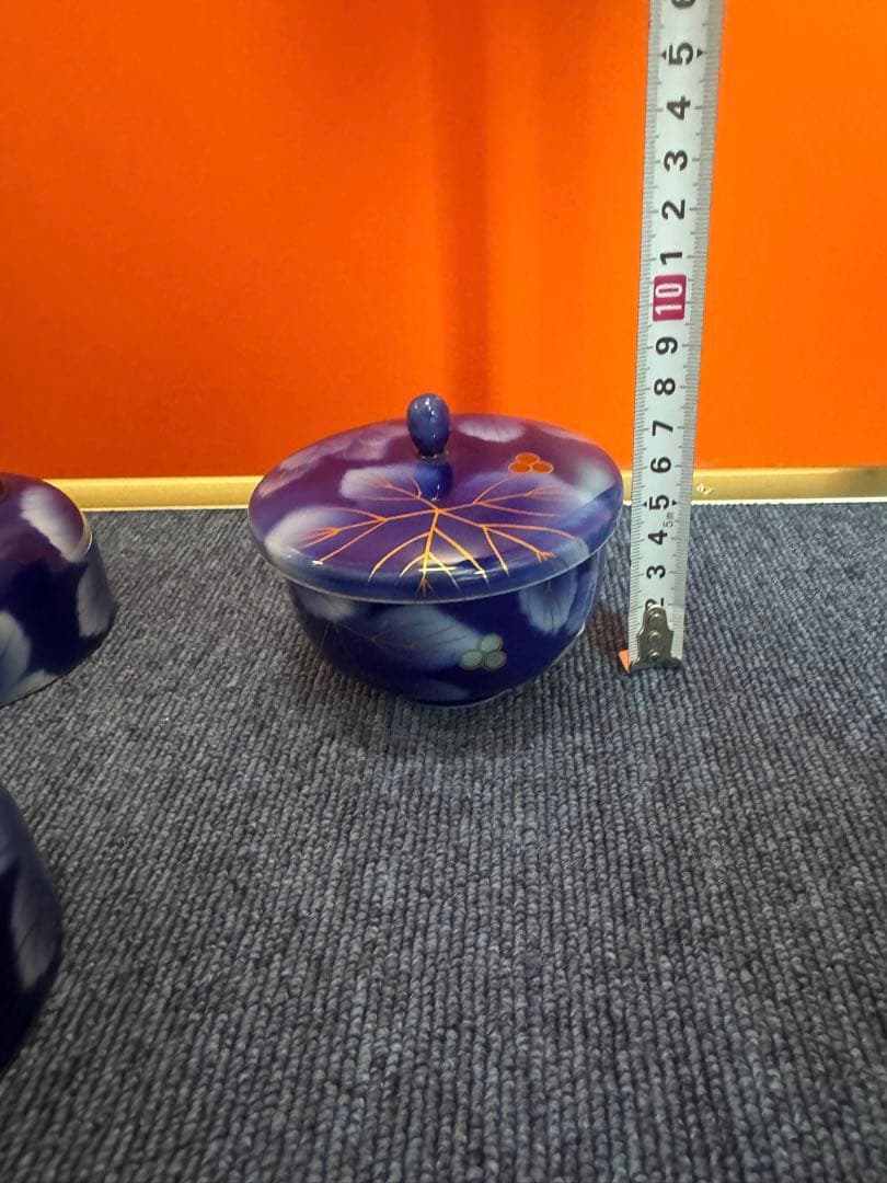 2031 深川製磁 葡萄瑠璃 湯呑蓋付 5客 金彩 未使用│rodoku.co.jp