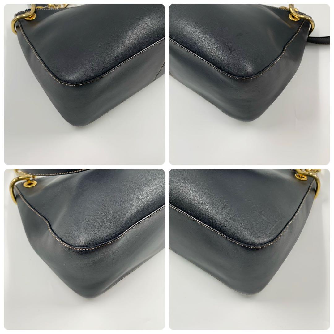 【✨美品✨】プラダ ワンショルダーバッグ ゴールドチェーン レザー ブラック