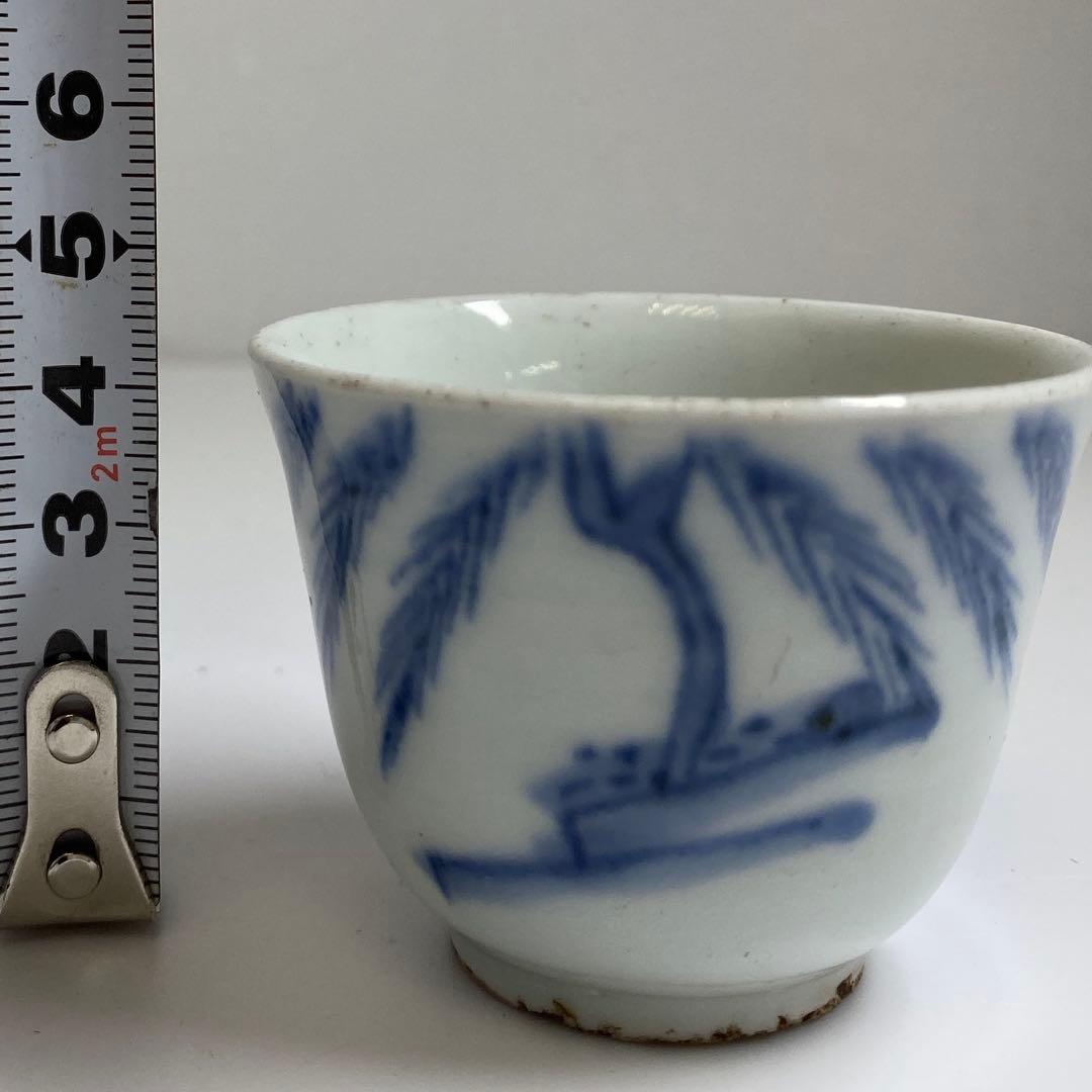 中国明時代　古染付　煎茶碗　直径6㎝　トコヒ　東な7-0325☆2F