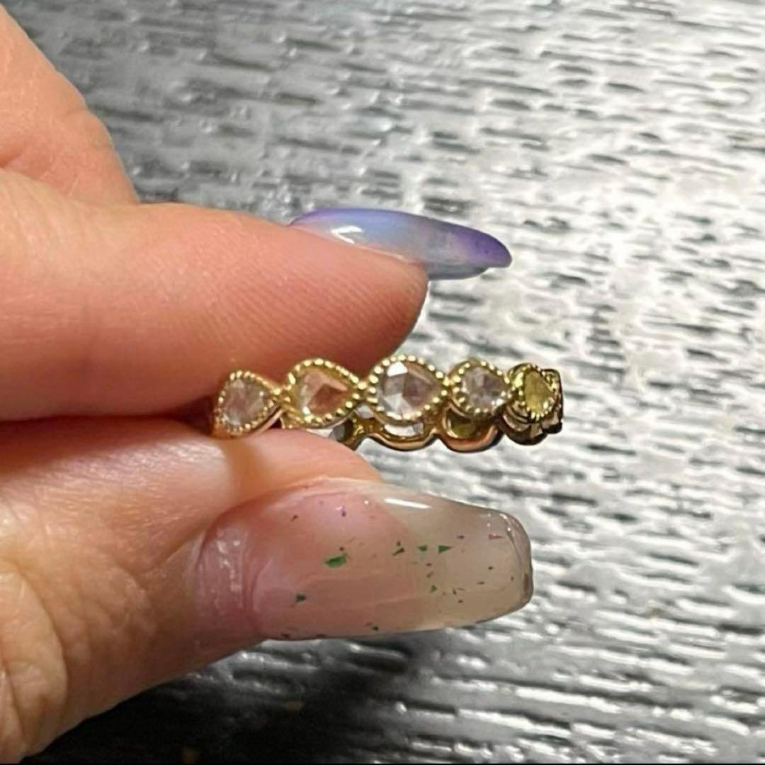 1点もの　k18 ローズカットダイヤモンド　フルエタニティリング　１３号