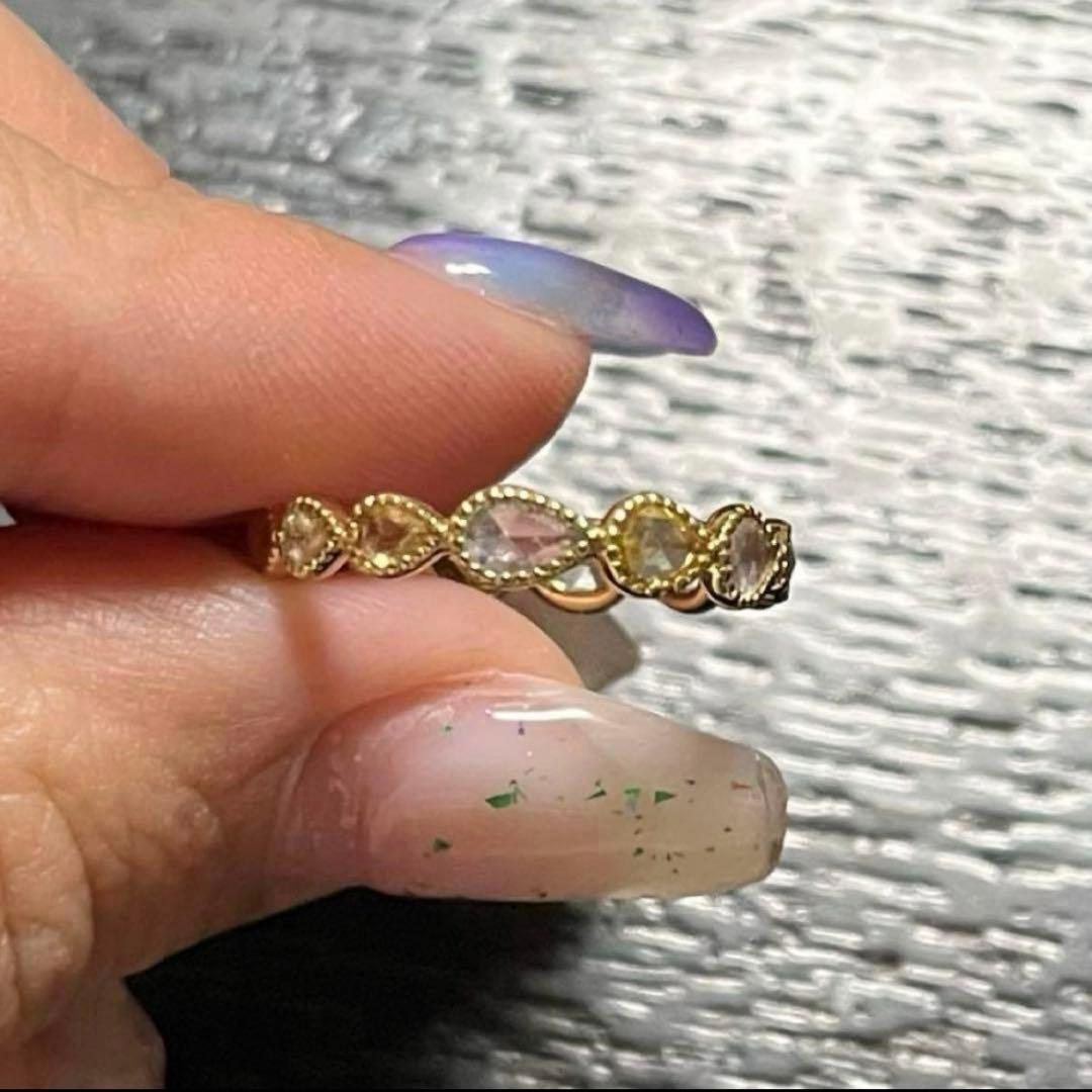 1点もの　k18 ローズカットダイヤモンド　フルエタニティリング　１３号