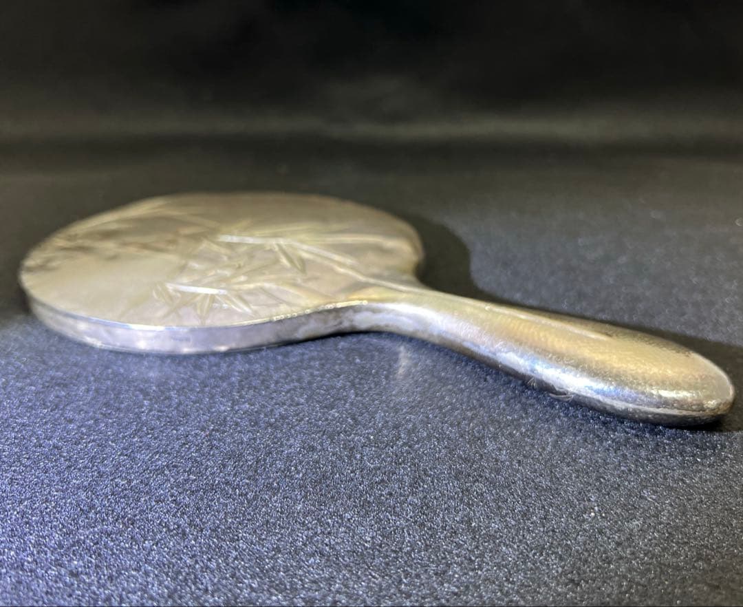 専用　sterling刻印　竹図手鏡　440g 東Y7-1223☆2Fトコチサ