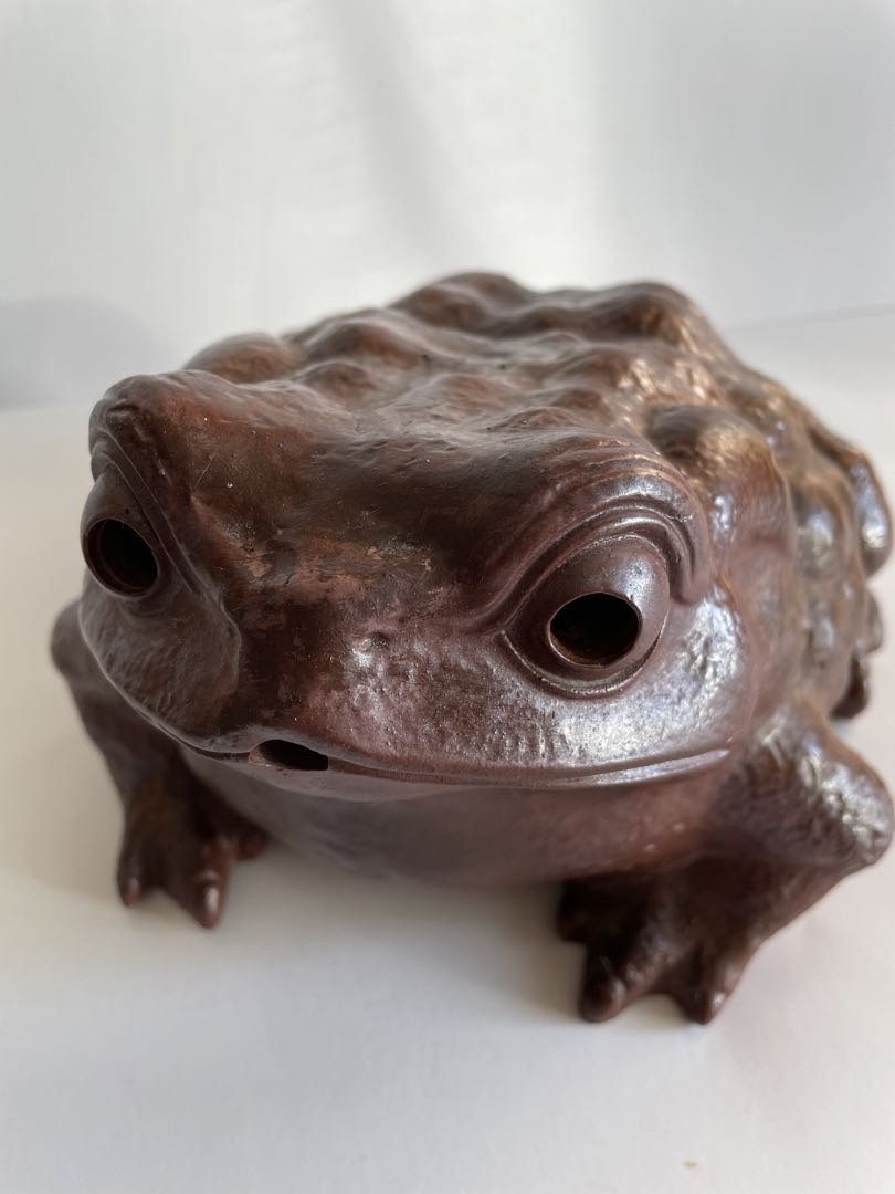 【木村長十郎友敬】蛙　カエル　細工物　縁起物　置物　飾り物