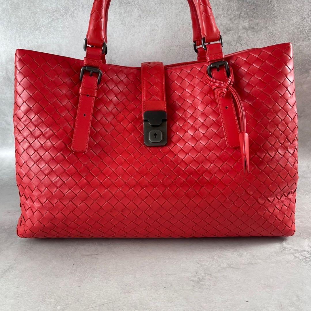 ボッテガヴェネタ ハンドバッグ ローマ ロック付き イントレチャート 本革