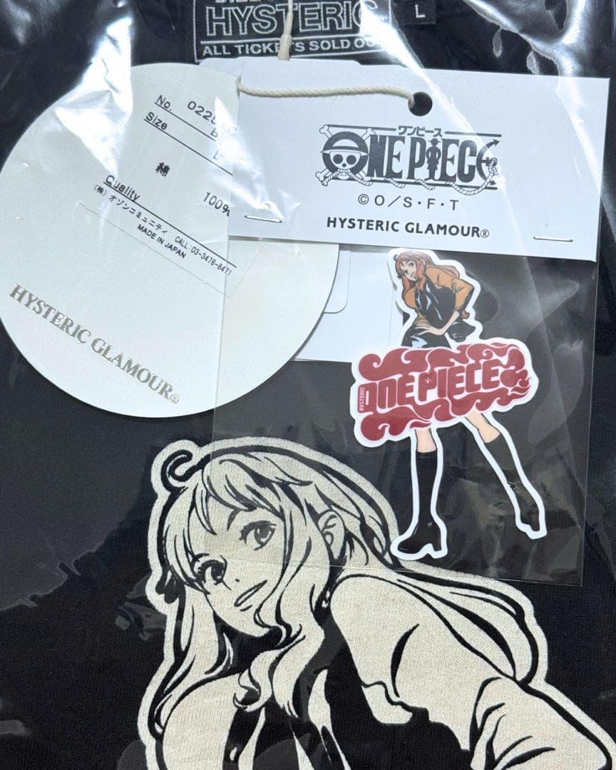 新品ヒステリックグラマーワンピースコラボナミONEPIECETシャツL黒