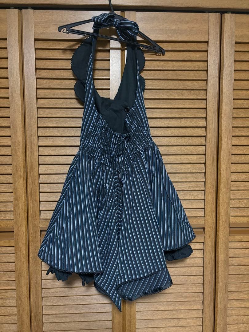 PUTUMAYO プトマヨ フレアスカート 黒と白のストライプ