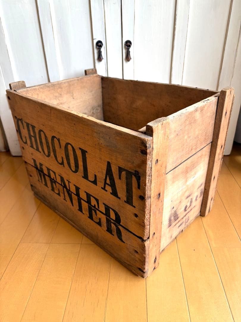 アンティーク 特大 ショコラムニエ ウッドコンテナ 木箱 ボックス