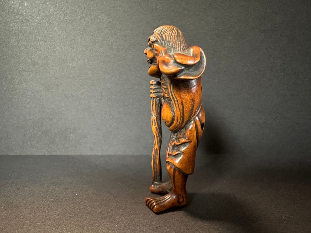 根付(netsuke)】人物の根付 木製 江戸時代の通販はau PAY マーケット
