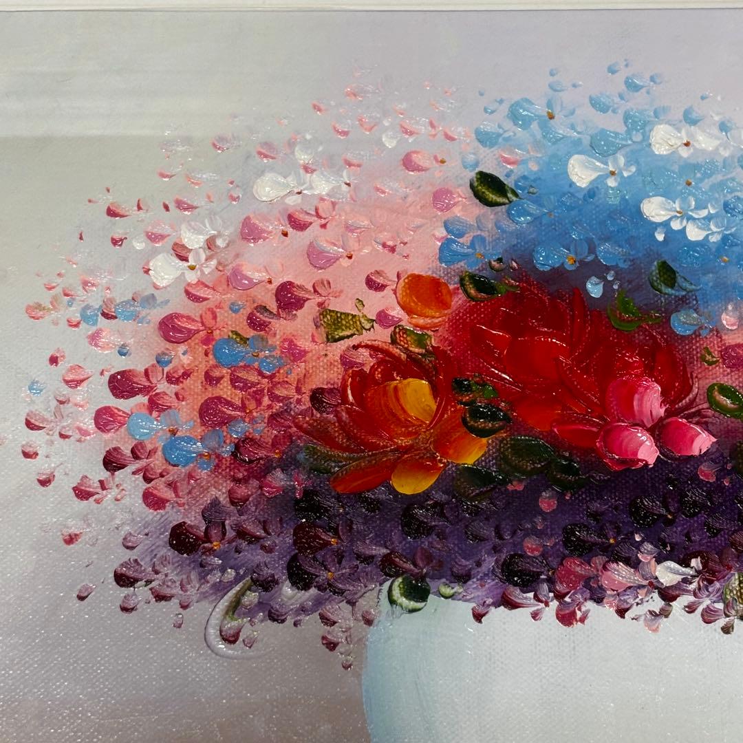 中龍子 油絵 額装 絵画 花 静止画 美術品