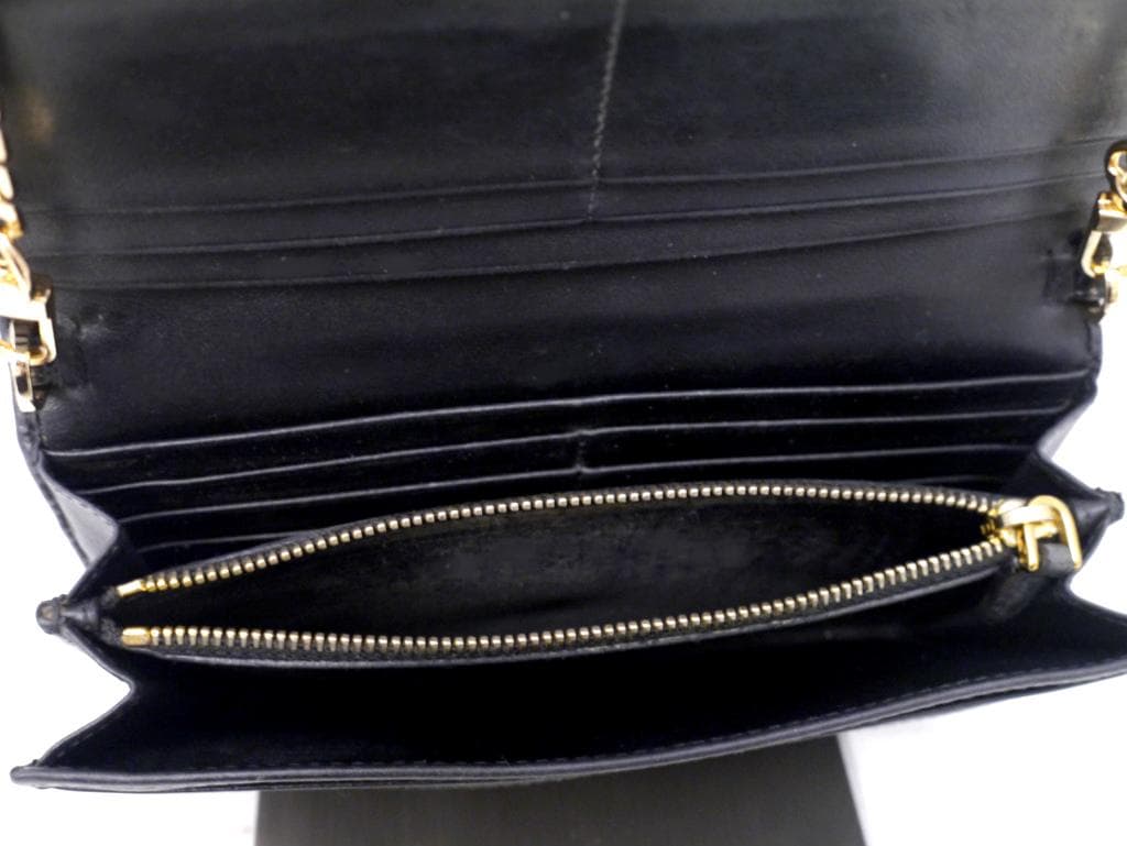 美品◆ PRADA プラダ キルティングナイロン ショルダー バッグ 長財布 黒