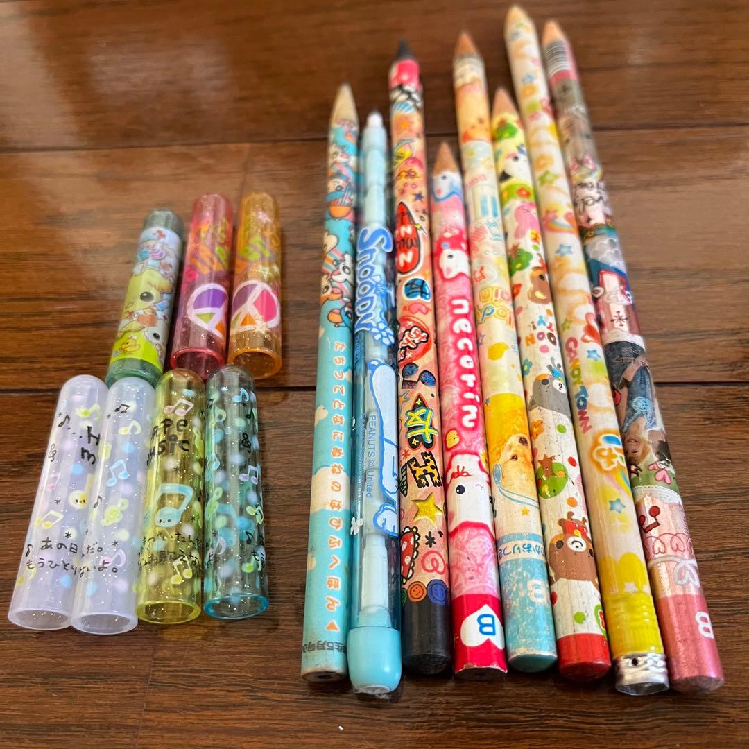 平成レトロ 鉛筆 キャップセット ☆昭和レトロ 消しゴム付き 鉛筆