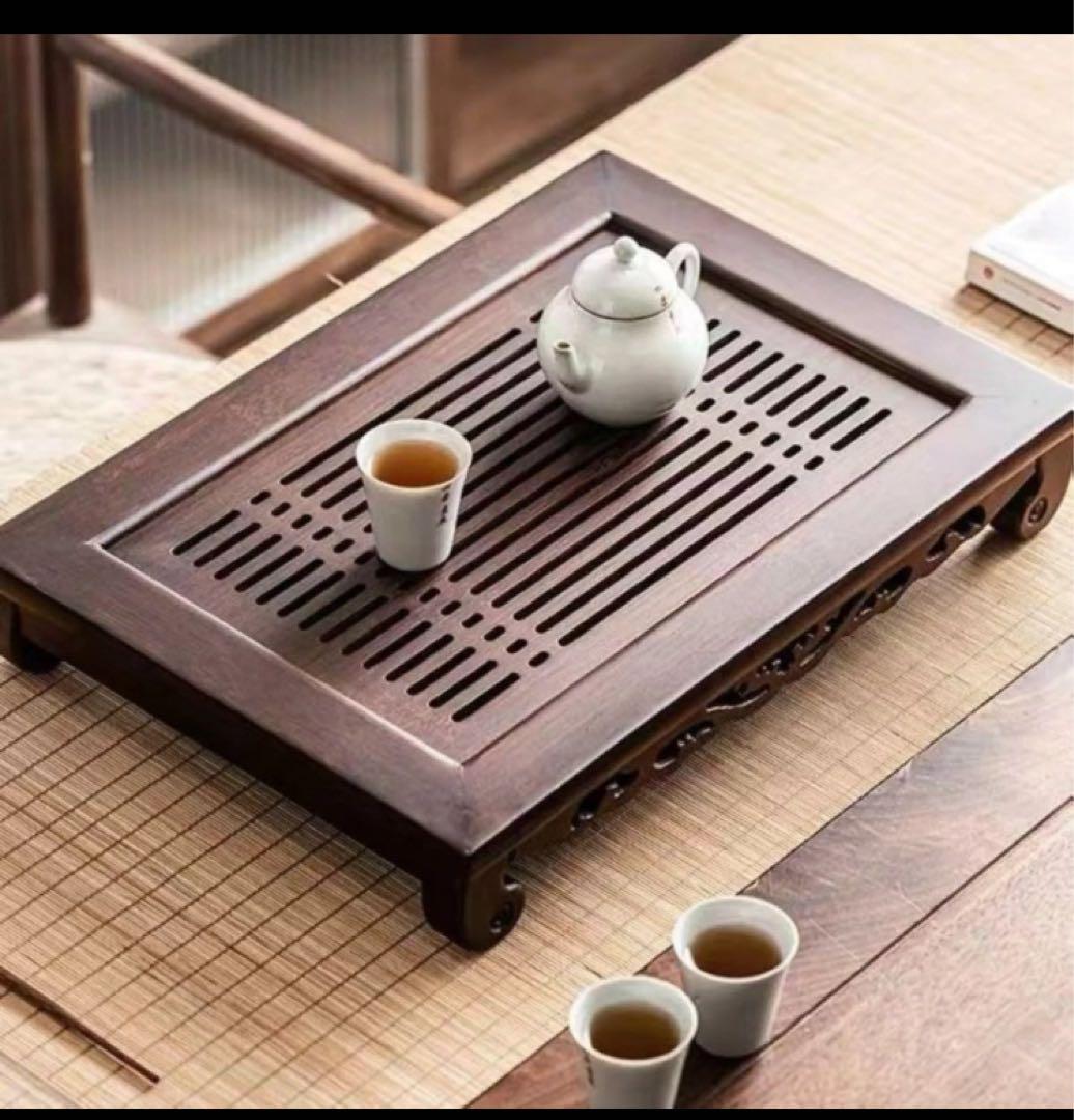 新品未使用☆花梨博古茶盤 木製 茶盤☆