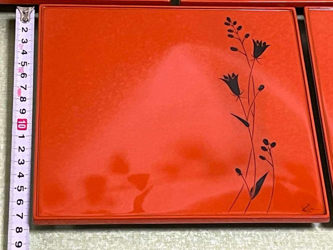 ト26) 輪島塗 口取 5客 [加治武] 漆工芸 朱塗り 茶道具 お正月 お