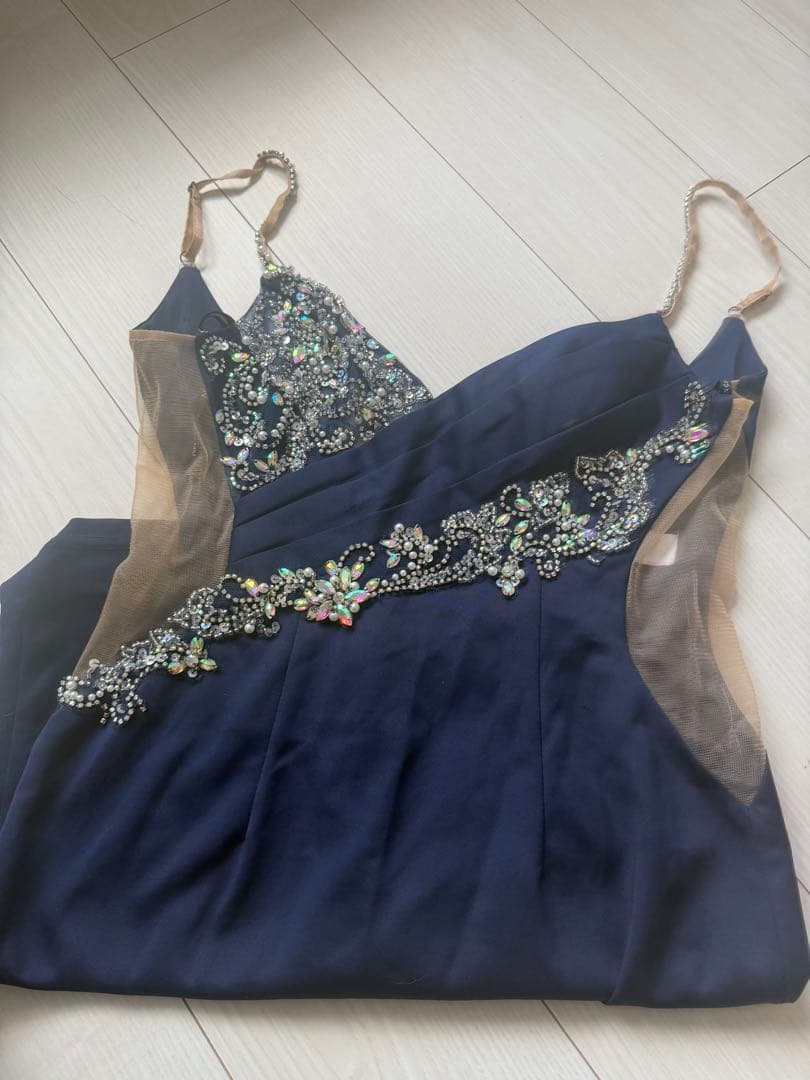 AR エンジェルアール　ネイビー ビジュー装飾 Mサイズ ドレス