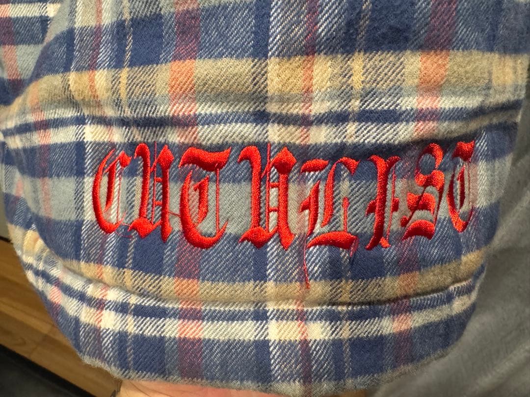 ぶ*】様 CVTVLIST ペイント Drip Check Shirt ブルー