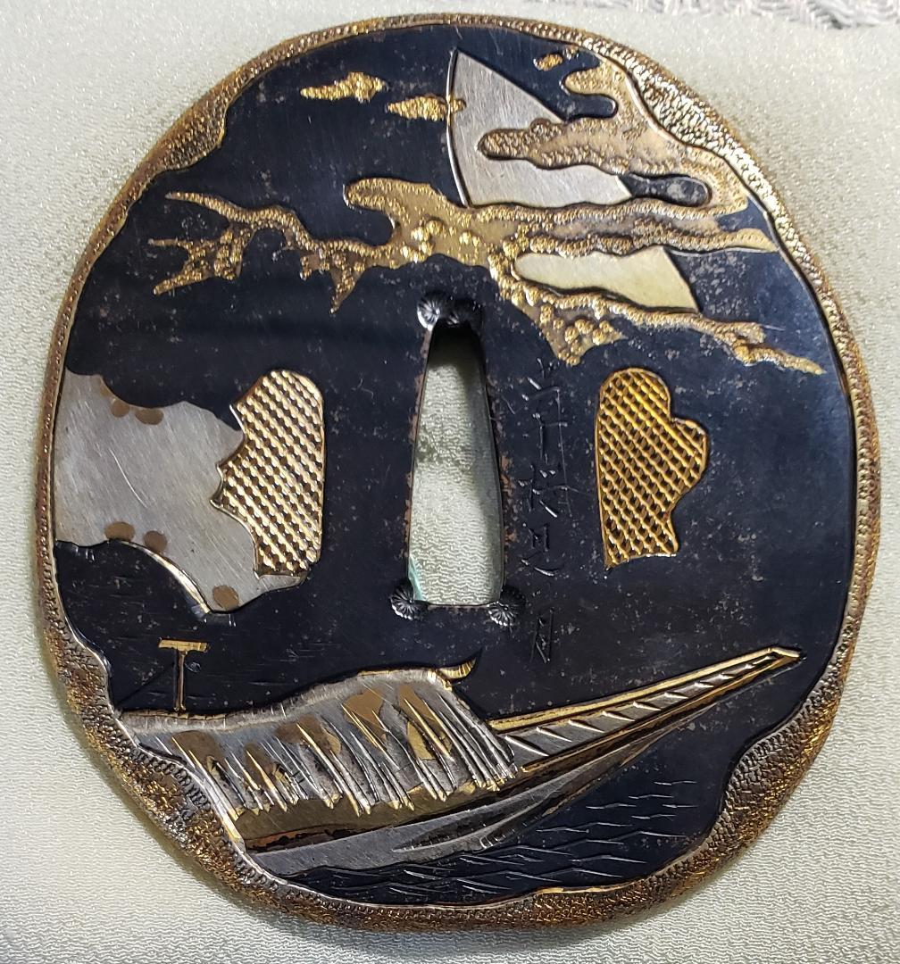 ☆処分価格☆◇加納夏雄 『壬午桜見の月』鍔◇検） 海野勝珉 後藤一乗