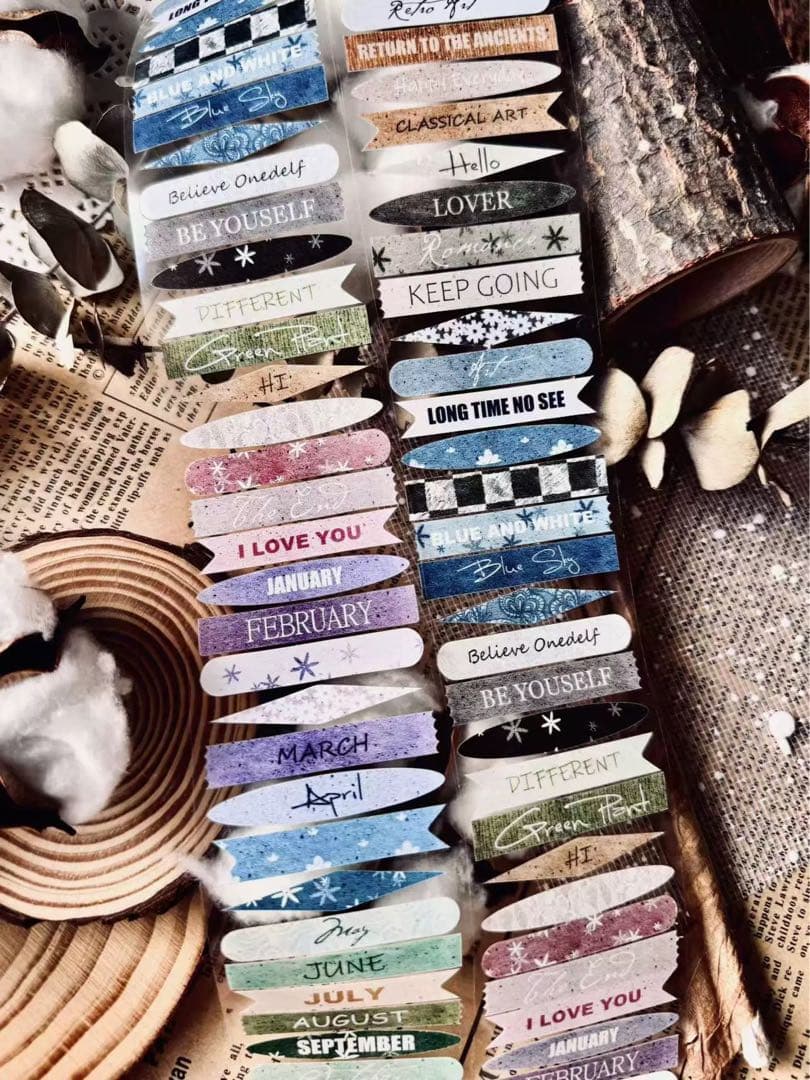 ⭐️SALE⭐️霖蓝汐原创手账《拼贴字条》海外マスキングテープ　マステ 【2243】