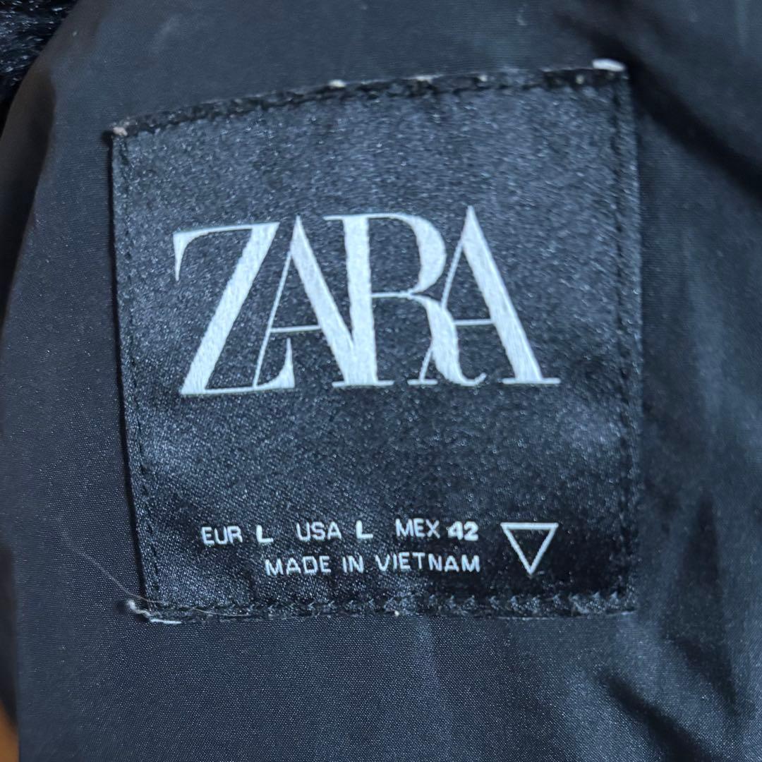 ZARA ファーコート 黒　エコファーコート　コート　ブラック　ロングコート