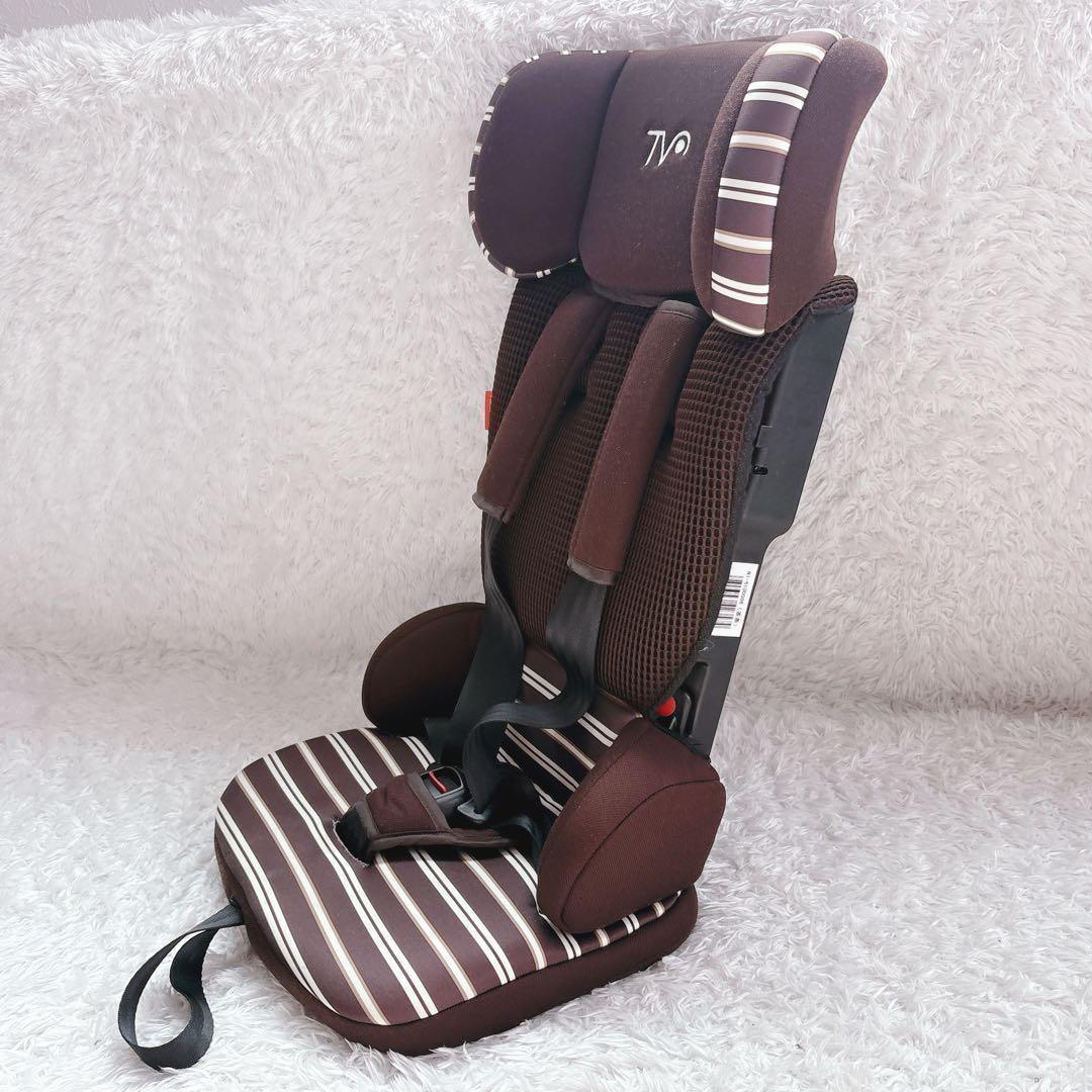 日本育児 トラベルベスト ECプラス ブラウン ボーダー ジュニアシート