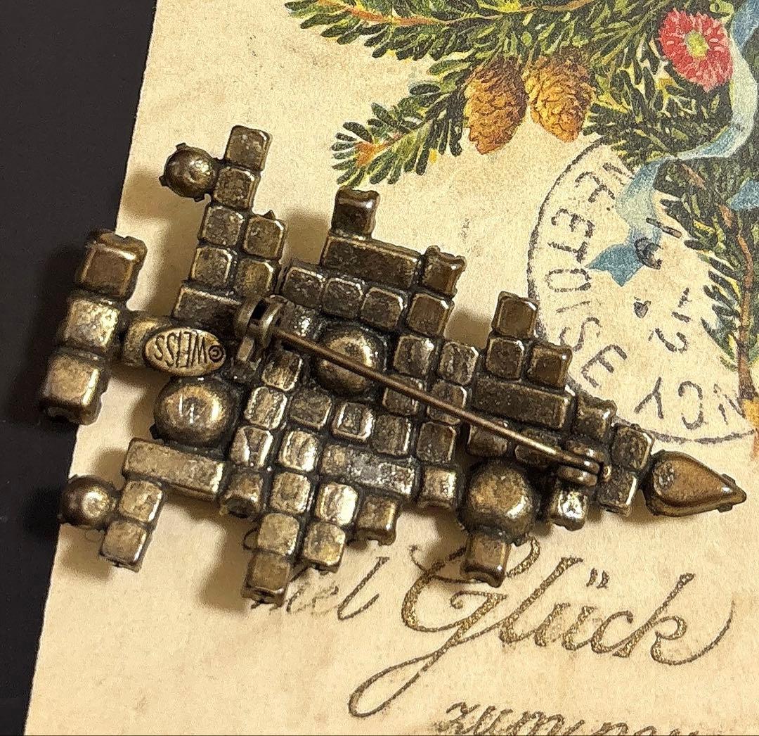 USA WEISS ヴィンテージブローチ Xmas Tree 5Candles Vintage 1950s