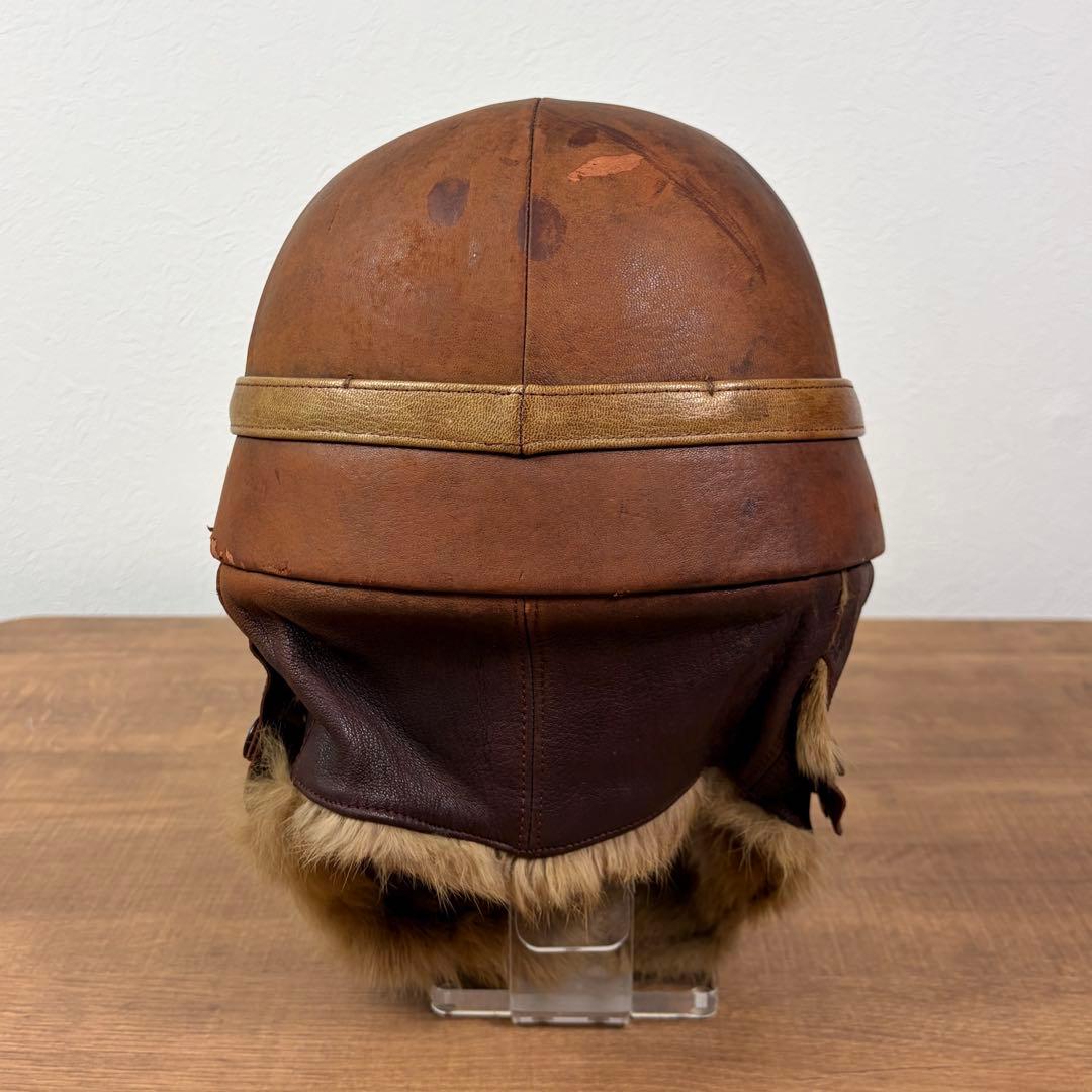 貴重 当時物 実物 旧日本陸軍 戦車帽 防寒型 冬様 革製 日本