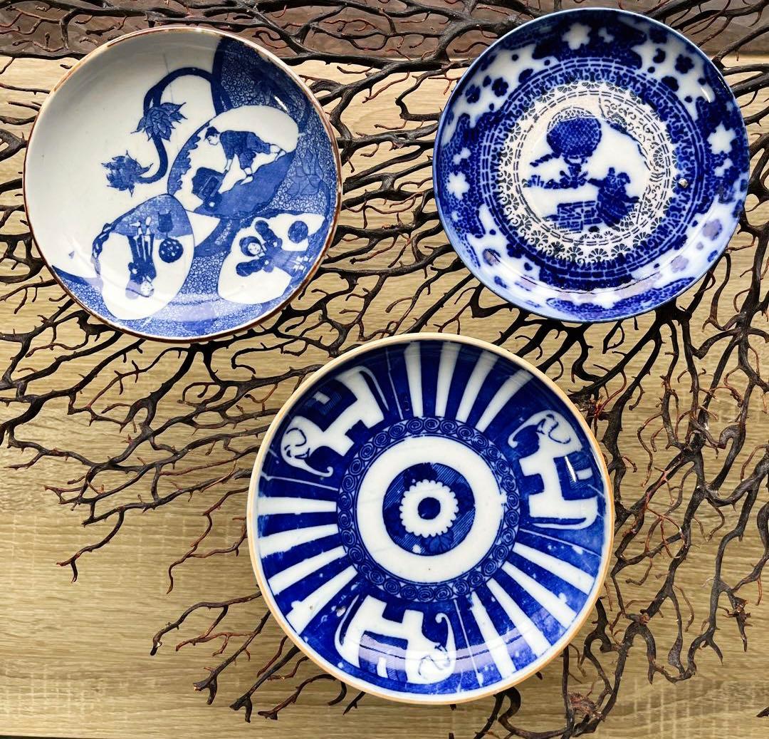 骨董 古伊万里 図変わり印判 人気図案 サーカス象 希少サイズ14