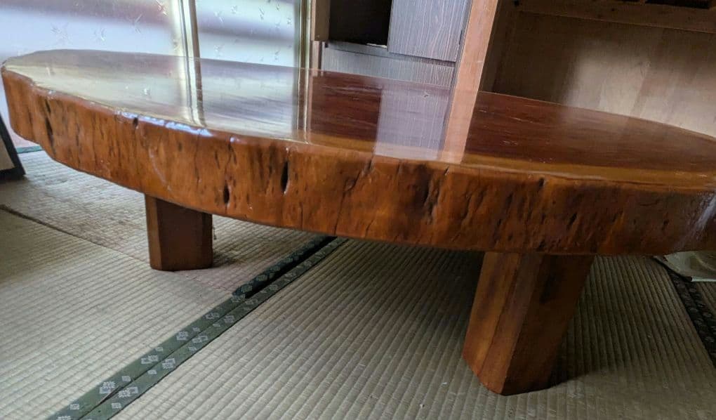 一枚板座敷机 昭和 レトロ 座敷 テーブル 茨城県 つくば市