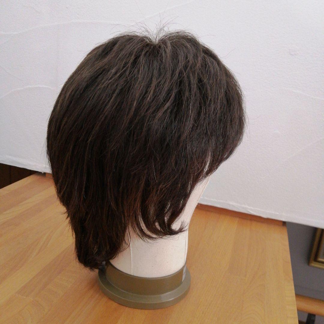 医療用スヴェンソンウィッグ人毛ミックス人工皮膚付きショートブラウン