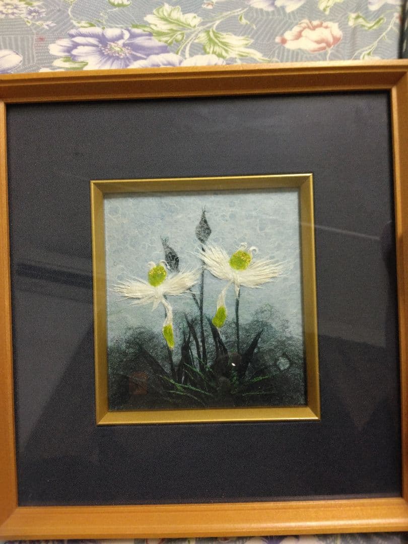 ジモティー購入】和紙工芸品 淡い色彩の癒し 額付き ジモティー購入