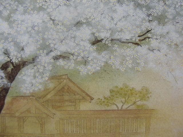 霜鳥 忍 【春・京北百年桜】 希少画集画、状態良好、新品高級額装付