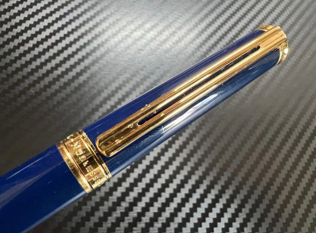 極美品 モンブラン ノブレス F 細字 オブリージュ ダークブルー 万年筆