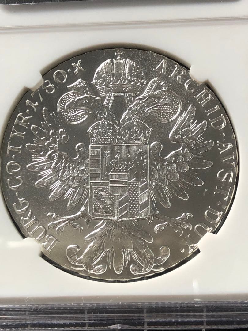 3909【NGC鑑定品MS66】オーストリア 1780年 大型 銀貨 古銭
