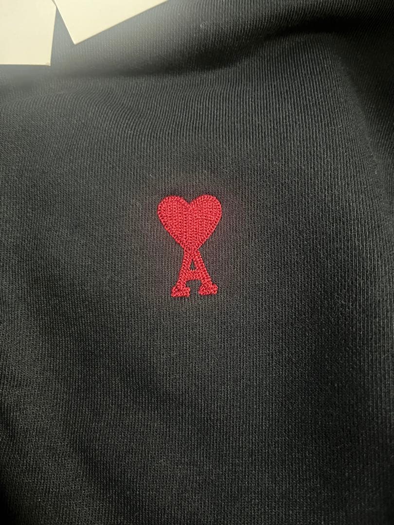新品ami paris アミパリス AMI DE COEUR パーカー 黒　XL