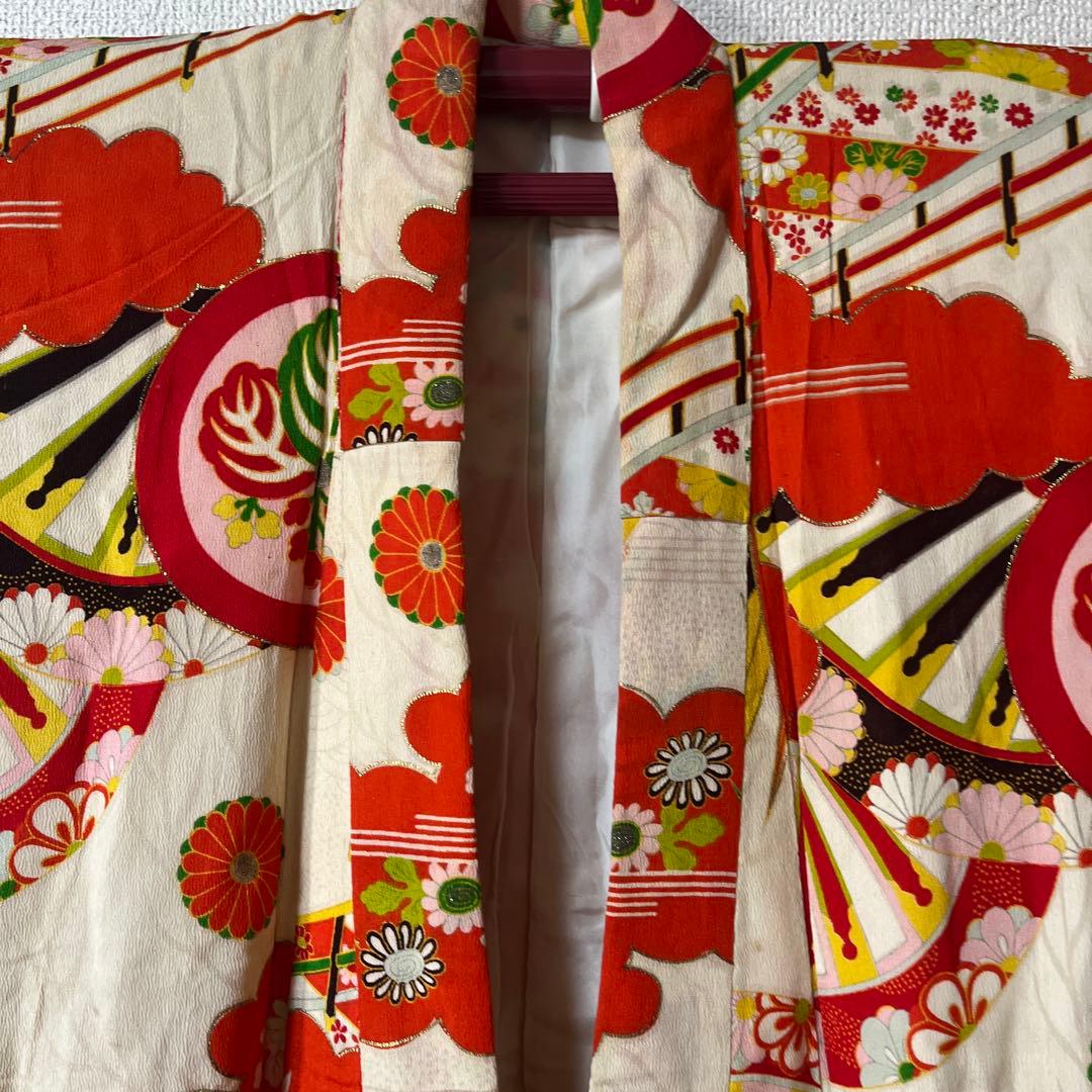 七五三　7歳　女の子　着物　アンティーク　正絹　着物セット