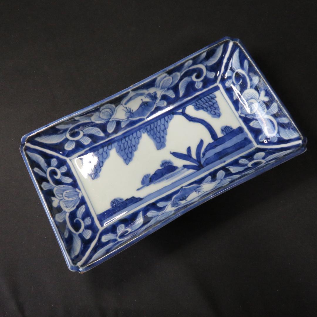 長皿 染付 3枚 窯傷 歪み 古伊万里 - メルカリ