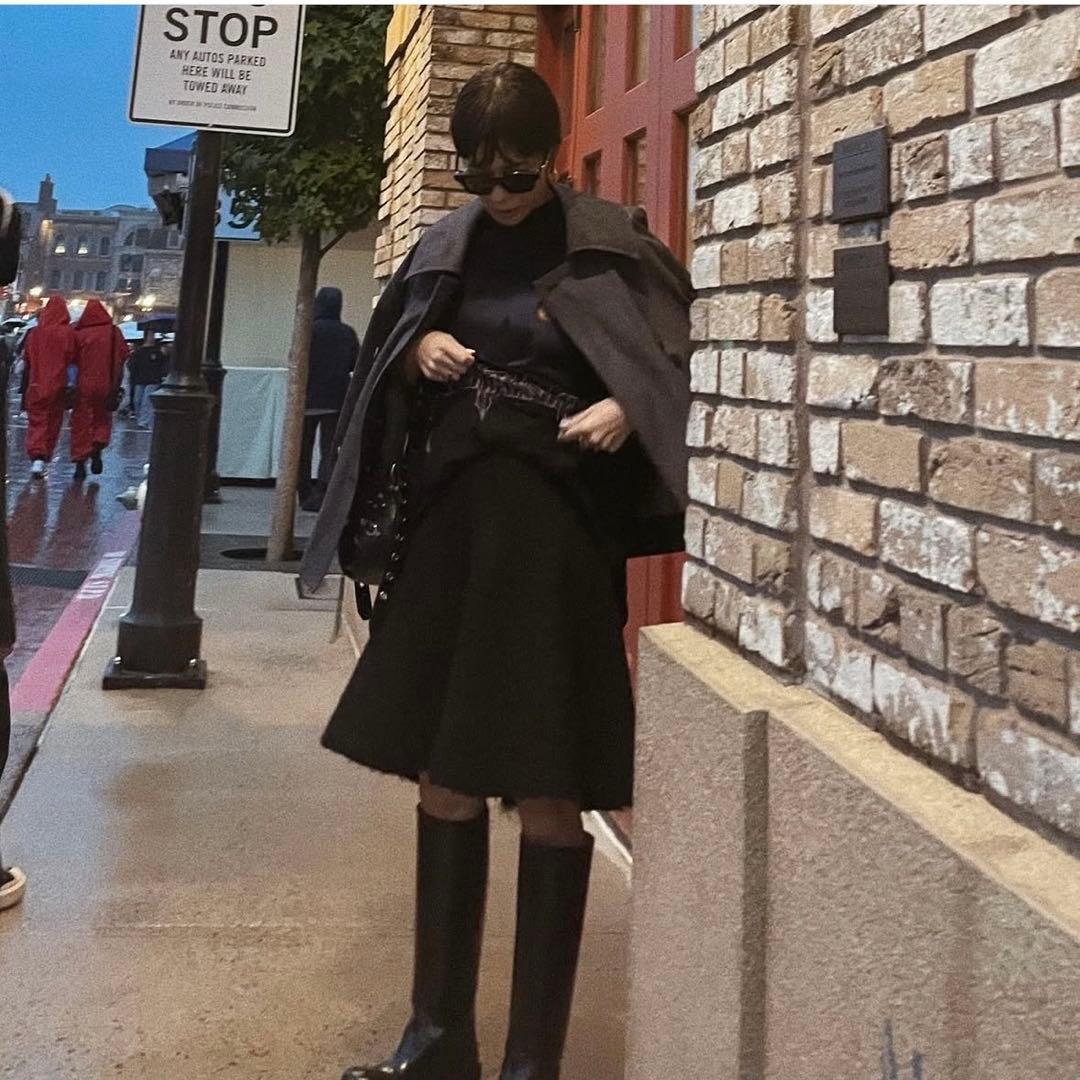 【美品】MACHATT マチャット　ブークレニットスカート　ブラック