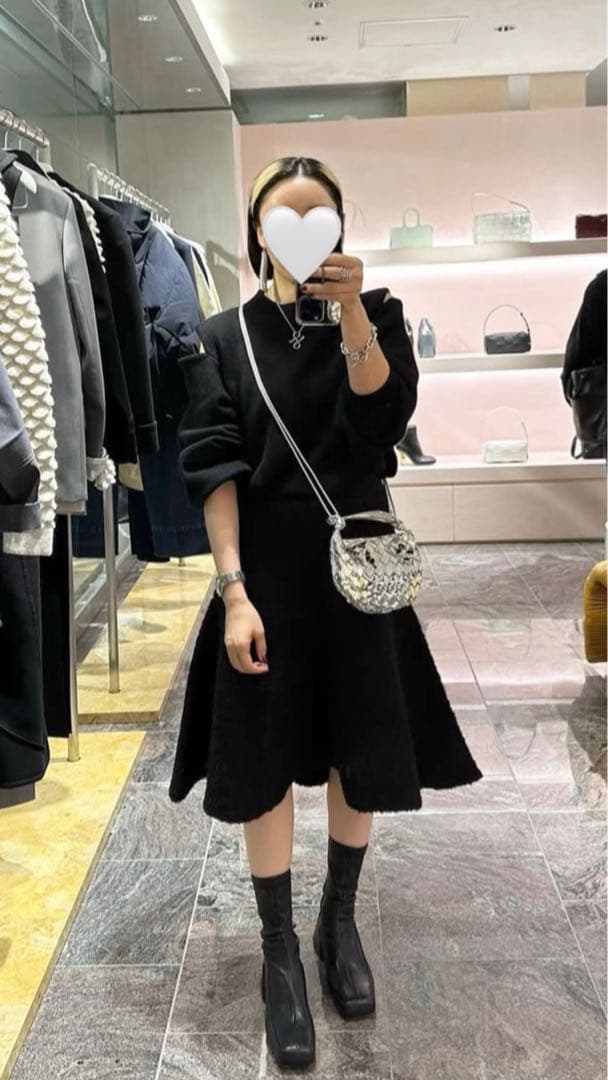 【美品】MACHATT マチャット　ブークレニットスカート　ブラック