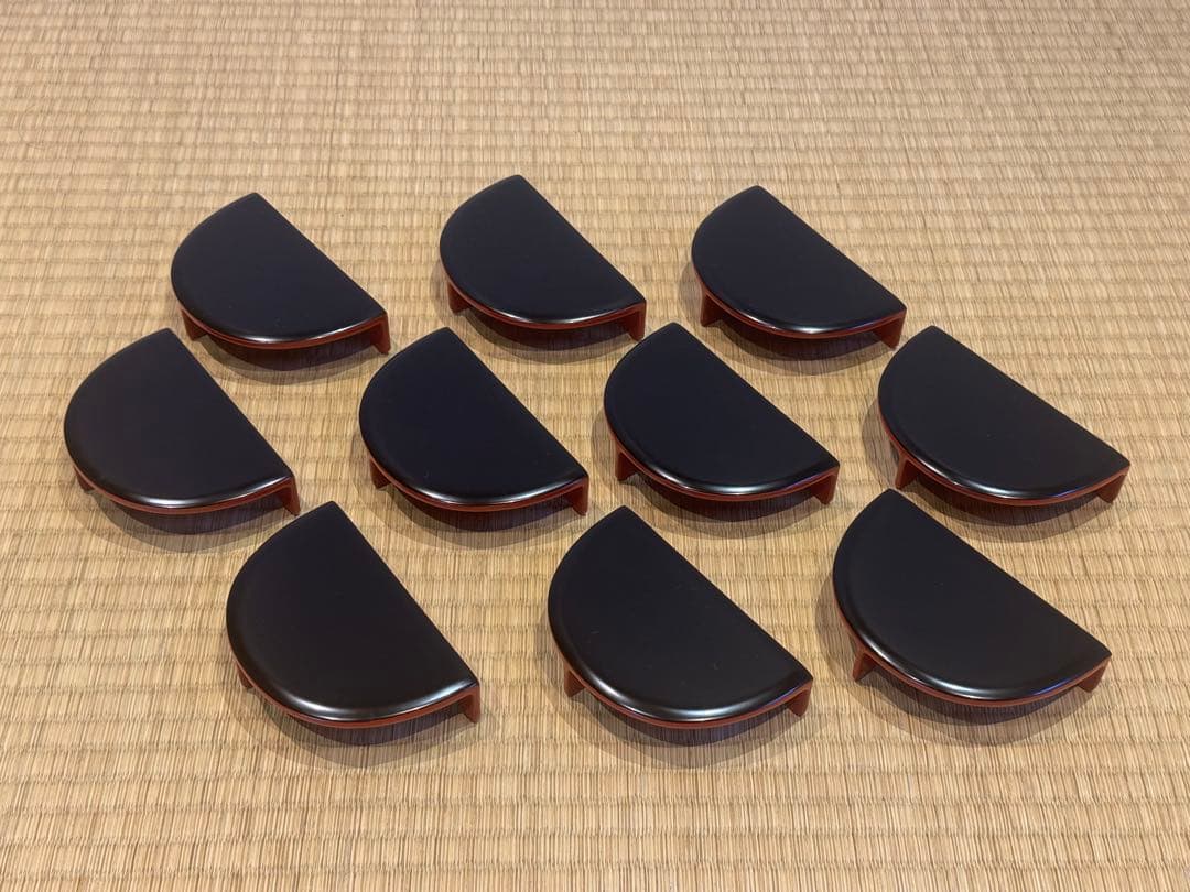 輪島塗 角藤漆器店謹製 溜塗小判型弁当箱 10客 共箱