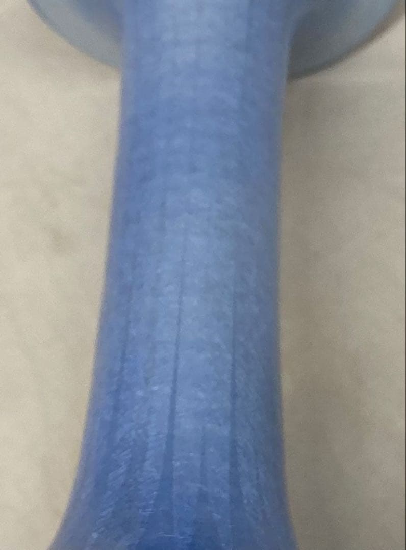 B474s「淡青釉裏銀彩 花入」中田一於作 共布共箱 九谷焼 師-3代徳田八