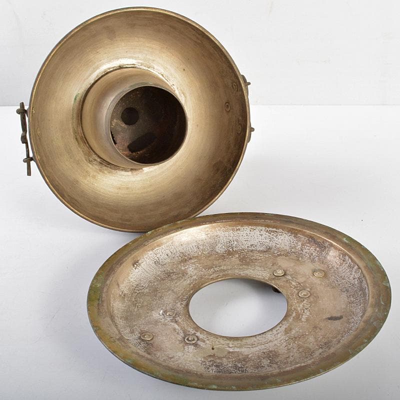 朝鮮 李王家美術工場造 蝙蝠手花彫金 神仙炉 宮廷料理器 V R5542