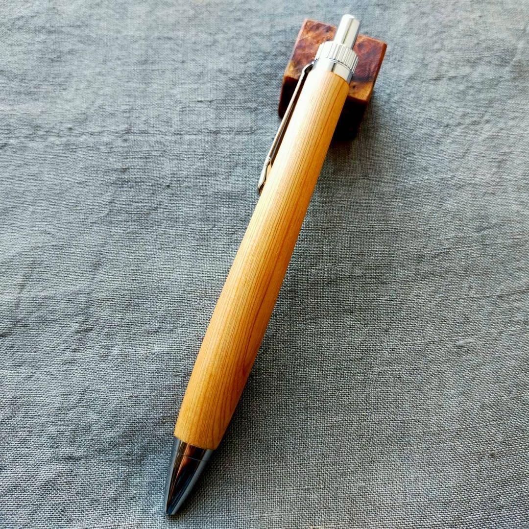 伊勢神宮 檜 ハンドメイド 木軸ボールペン G2 天然木 シルバー
