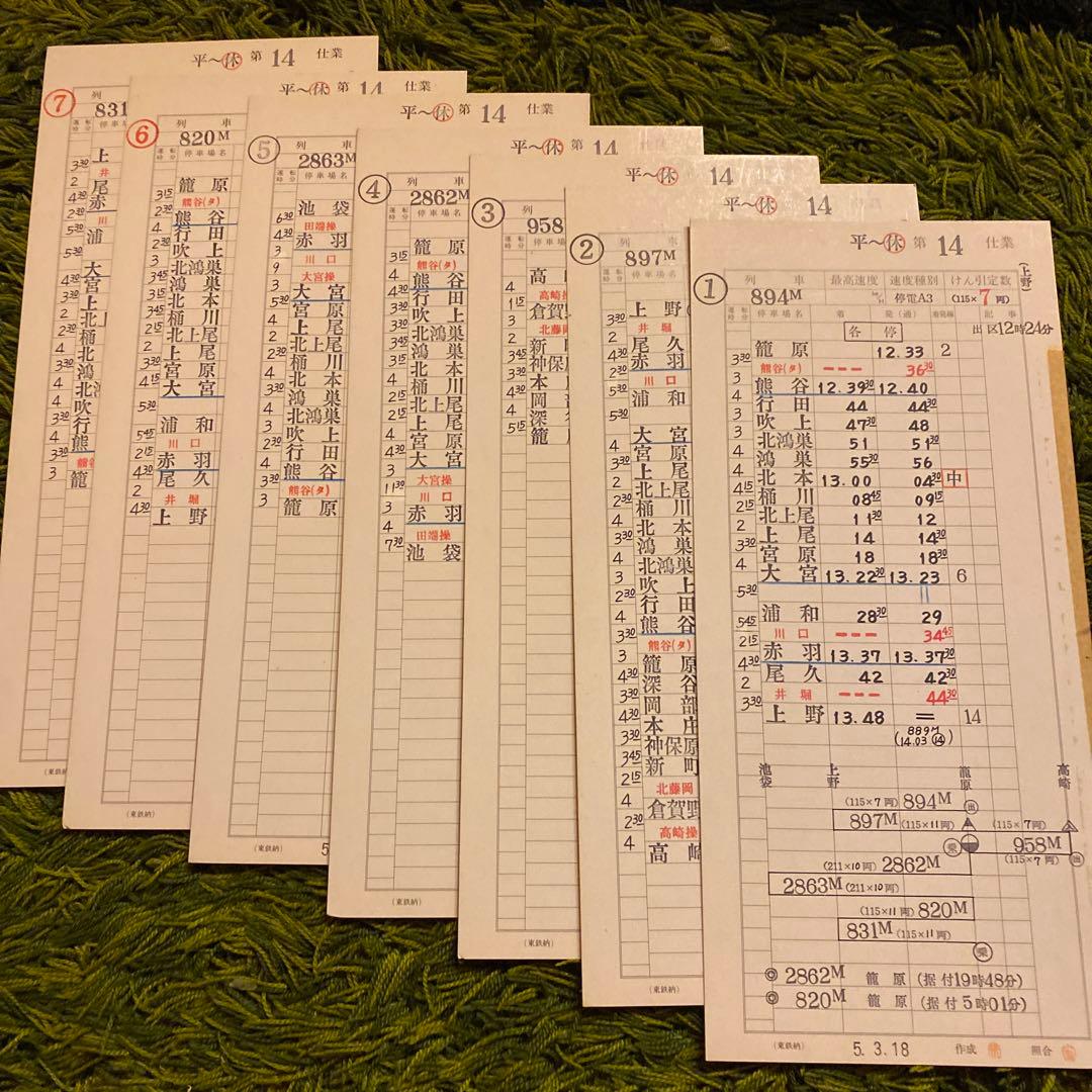 鉄道　スタフ　籠原区　10行路　平〜休
