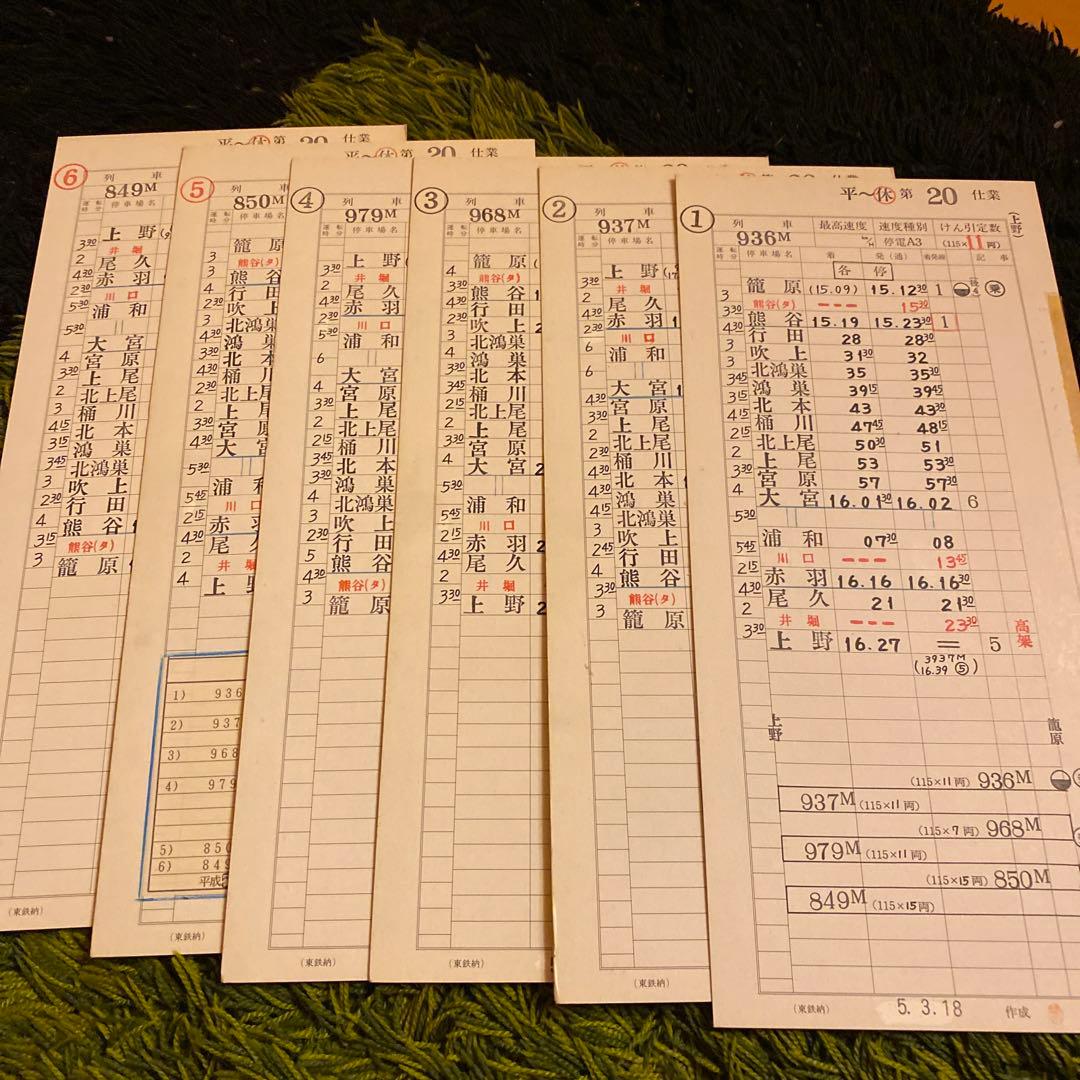 鉄道　スタフ　籠原区　10行路　平〜休