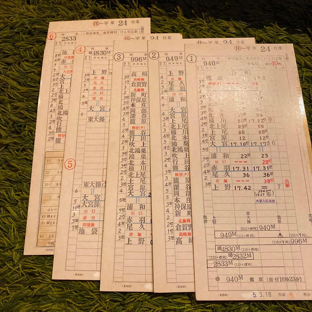 鉄道　スタフ　籠原区　10行路　平〜休