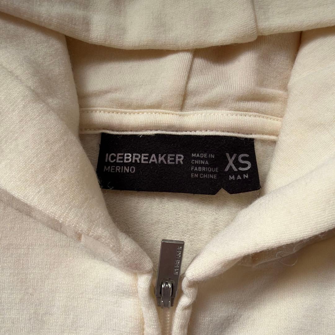 ICEBREAKER フルジップフーディ XS アイボリー