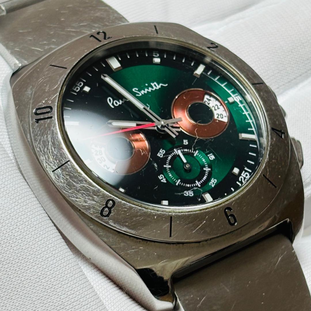 【入手困難】ポールスミス ディスクアイズ グリーン 動作良好 腕時計 y2k