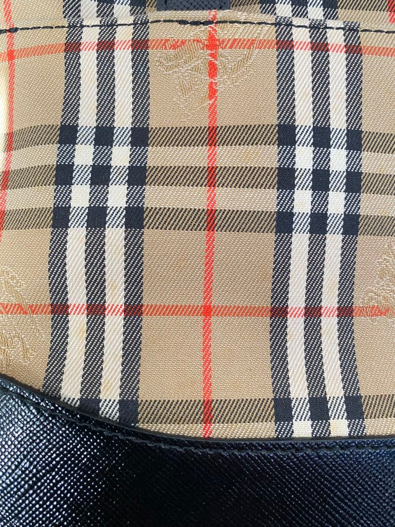 BURBERRY ハンドバッグ キャンバス レザー トートバッグ