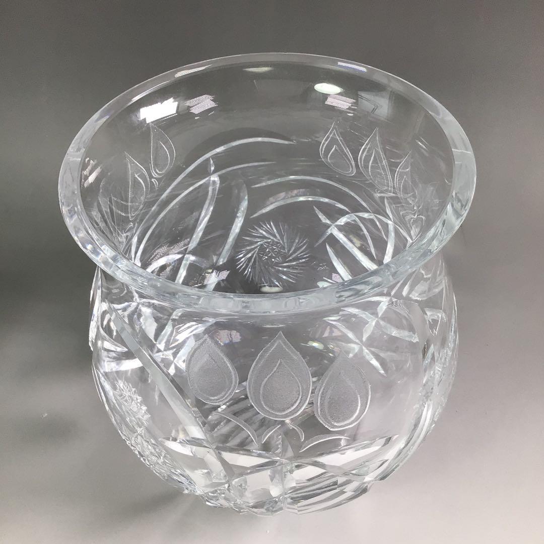 R8水指『山本曠作』『クリスタル硝子』『切子水指』共箱茶道具ガラス工芸